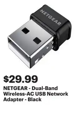 Best Buy NETGEAR - Dual-Band Wireless-AC USB Network Adapter - Black offer