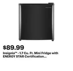 Best Buy Insignia - 1.7 Cu. Ft. Mini Fridge with ENERGY STAR Certification - Black offer
