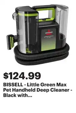 Best Buy BISSELL - Little Green Max Pet Handheld Deep Cleaner - Black with Cha Cha Lime Accents offer