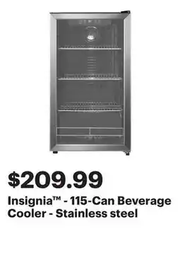 Best Buy Insignia - 115-Can Beverage Cooler - Stainless steel offer