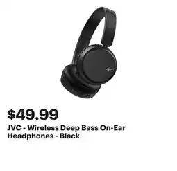 Best Buy JVC - Wireless Deep Bass On-Ear Headphones - Black offer