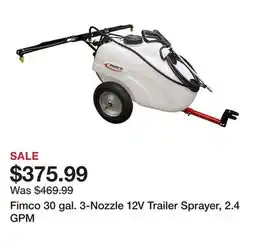 Tractor Supply Company Fimco 30 gal. 3-Nozzle 12V Trailer Sprayer, 2.4 GPM offer