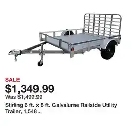 Tractor Supply Company Stirling 6 ft. x 8 ft. Galvalume Railside Utility Trailer, 1,548 lb. Max Capacity offer