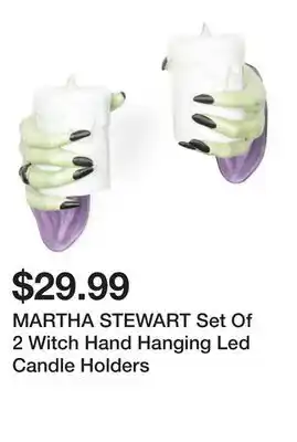 Marshalls MARTHA STEWART Set Of 2 Witch Hand Hanging Led Candle Holders offer