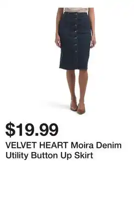 Marshalls VELVET HEART Moira Denim Utility Button Up Skirt offer