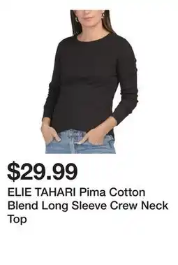 Marshalls ELIE TAHARI Pima Cotton Blend Long Sleeve Crew Neck Top offer