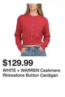 Marshalls WHITE + WARREN Cashmere Rhinestone Button Cardigan offer