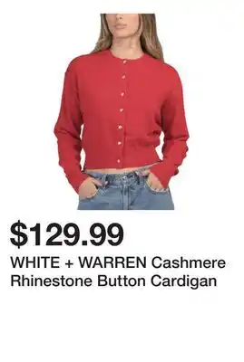 Marshalls WHITE + WARREN Cashmere Rhinestone Button Cardigan offer
