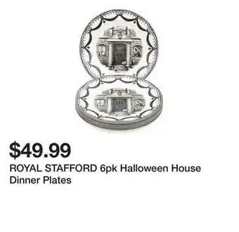 Marshalls ROYAL STAFFORD 6pk Halloween House Dinner Plates offer