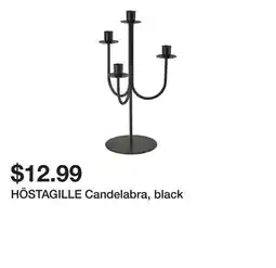 Ikea HÖSTAGILLE Candelabra, black offer