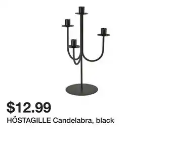 Ikea HÖSTAGILLE Candelabra, black offer