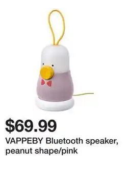 Ikea VAPPEBY Bluetooth speaker, peanut shape/pink offer