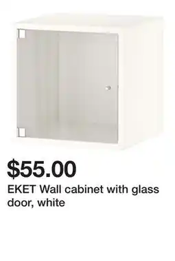 Ikea EKET Wall cabinet with glass door, white offer
