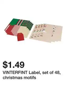 Ikea VINTERFINT Label, set of 48, christmas motifs offer