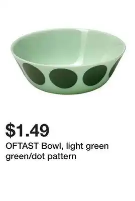 Ikea OFTAST Bowl, light green green/dot pattern offer