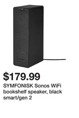 Ikea SYMFONISK Sonos WiFi bookshelf speaker, black smart/gen 2 offer