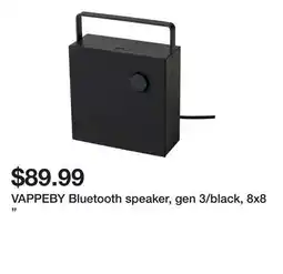 Ikea VAPPEBY Bluetooth speaker, gen 3/black, 8x8 offer