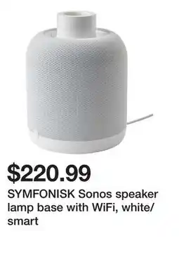 Ikea SYMFONISK Sonos speaker lamp base with WiFi, white/smart offer