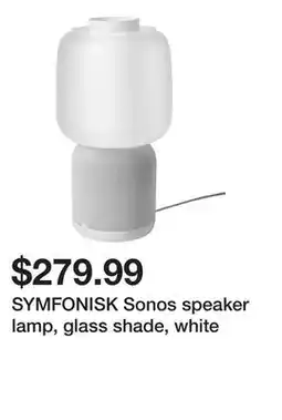 Ikea SYMFONISK Sonos speaker lamp, glass shade, white offer