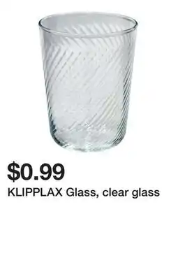 Ikea KLIPPLAX Glass, clear glass offer