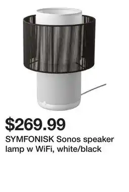 Ikea SYMFONISK Sonos speaker lamp w WiFi, white/black offer