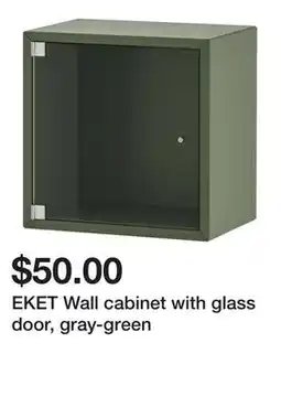 Ikea EKET Wall cabinet with glass door, gray-green offer