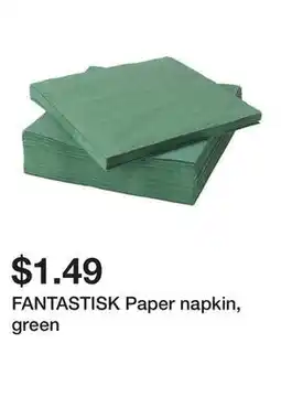 Ikea FANTASTISK Paper napkin, green offer