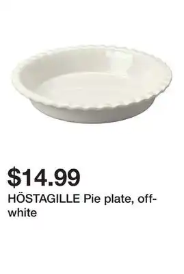 Ikea HÖSTAGILLE Pie plate, off-white offer