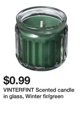 Ikea VINTERFINT Scented candle in glass, Winter fir/green offer