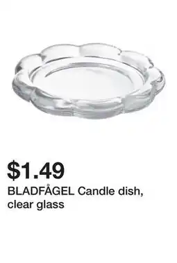 Ikea BLADFÅGEL Candle dish, clear glass offer