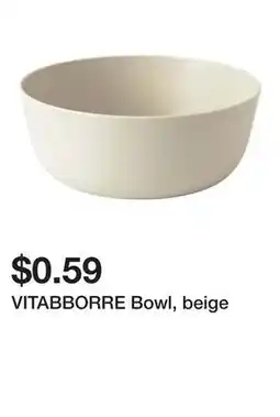 Ikea VITABBORRE Bowl, beige offer