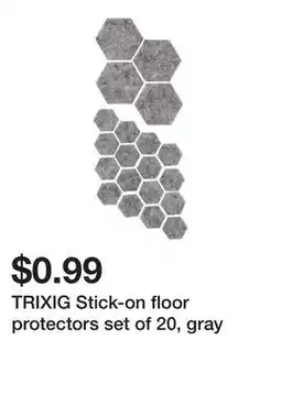 Ikea TRIXIG Stick-on floor protectors set of 20, gray offer