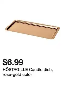 Ikea HÖSTAGILLE Candle dish, rose-gold color offer