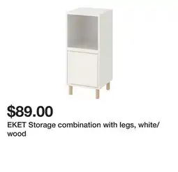 Ikea EKET Storage combination with legs, white/wood offer