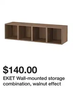 Ikea EKET Wall-mounted storage combination, walnut effect offer