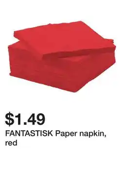 Ikea FANTASTISK Paper napkin, red offer