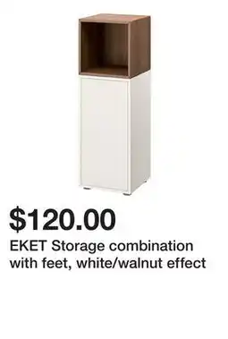 Ikea EKET Storage combination with feet, white/walnut effect offer
