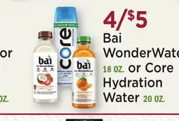 Heinen's Bai WonderWater 18 OZ. or Core Hydration Water 20 OZ offer
