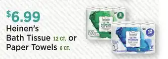 Heinen's Heinen's Bath Tissue 12 CT. or Paper Towels 6 CT offer