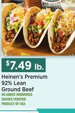 Heinen's Heinen's Premium 92% Lean Ground Beef offer
