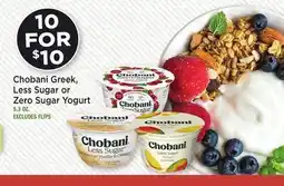 Heinen's Chobani Greek, Less Sugar or Zero Sugar Yogurt offer