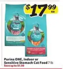 Winn Dixie Purina ONE, Indoor or Sensitive Stomach Cat Food offer