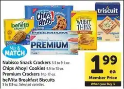 Safeway Nabisco Snack Crackers, Chips Ahoy! Cookies, Premium Crackers, belVita Breakfast Biscuits offer