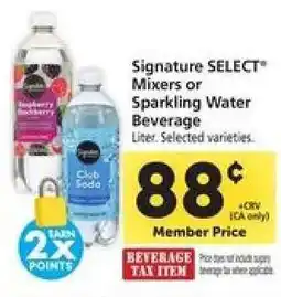 Safeway Signature SELECT Mixers or Sparkling Water Beverage offer