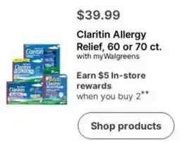 Walgreens Claritin Allergy Relief offer