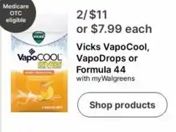 Walgreens Vicks VapoCool, VapoDrops or Formula 44 offer