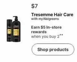 Walgreens Tresemme Hair Care offer