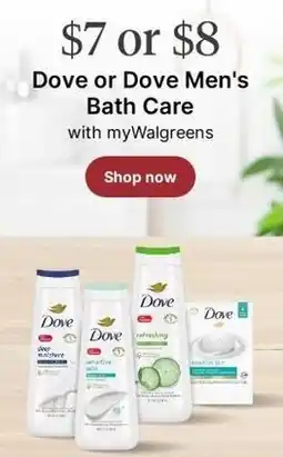 Walgreens Dove or dove men's bath care offer