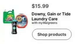 Walgreens Downy, Gain or Tide Laundry Care offer