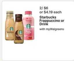 Walgreens Starbucks Frappuccino or Drink offer